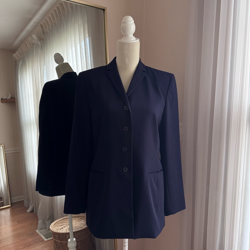 Valerie Stevens Vintage Navy Blue Blazer Size 8 Petite - Picture 4 of 10